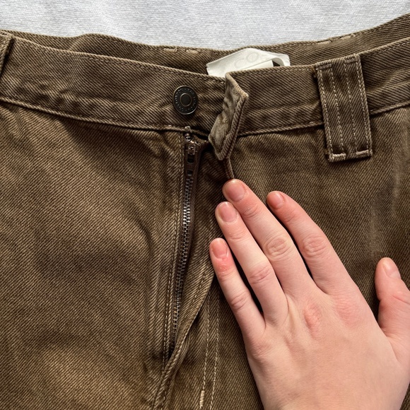 Men’s Beige Denim Shorts with Belt Size 38 - Picture 3 of 5